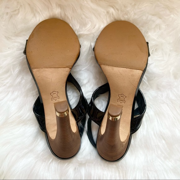 TORY BURCH Logo Patemt Heeled Slingback Sandals - Picture 8 of 10